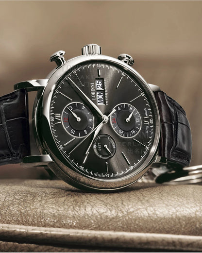 Luxury Brand Switzerland LOBINNI Perpetual Calendar Seagull Automatic Mechanical Men's Watches Sapphire Multi-function L13019-11