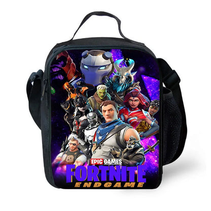 F-FortniteS isolierte Kindertasche mit großem Fassungsvermögen für Jungen, angesagtes Spiel, Mädchen, Schüler, Outdoor-Picknick, wiederverwendbare Thermo-Kühltasche für das Mittagessen