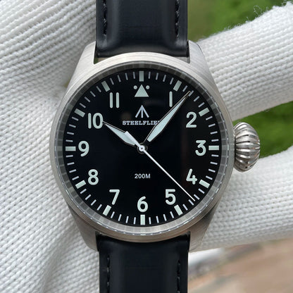 STEELFLIER Official SF743 Quartz Pilot VH31 Steel Strap Onion Crown 20Bar Waterproof Sapphire Crystal Luxury Dive Luminous Watch