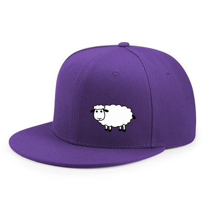 Unisex Adjustable Baseball Cap - Street Style Flat Brimmed Sheep Pattern Hat Casual Versatile And Personalized Hat