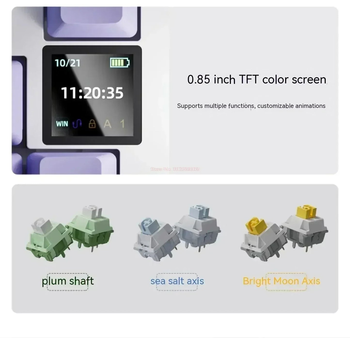 Ajazz Ak820 Pro Fessional Mechanical Keyboard Tft Screen Multifunctional Knob Game Keyboard 3 Mode Hot Plug Rgb Pad Office Gift