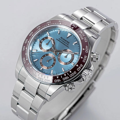 Sugess Diving Mens Watch Panda Automatic Mechanical Chronograph Peacock SL4801 Movement Wristwatch Waterproof Ceramic Bezel New