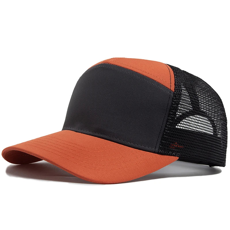 Casquette de baseball 7 panneaux d'été, casquettes en maille tendance hip-hop pour hommes, casquette de camionneur, visière, casquette à visière rigide, casquette snapback, pour femmes, unisexe, nouvelle marque tendance