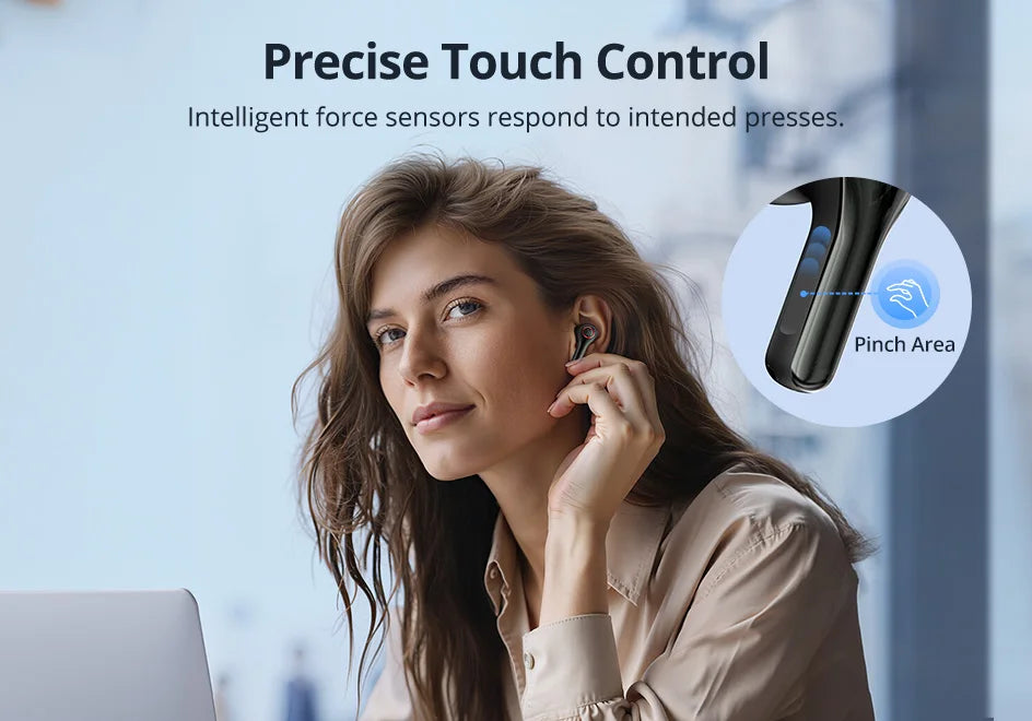 Tronsmart Sounfii NC 2 Earphones Bluetooth Wireless Hybrid ANC Earbuds with Hi-Res Audio, 40H Playtime, 2026 NEW CHOICE