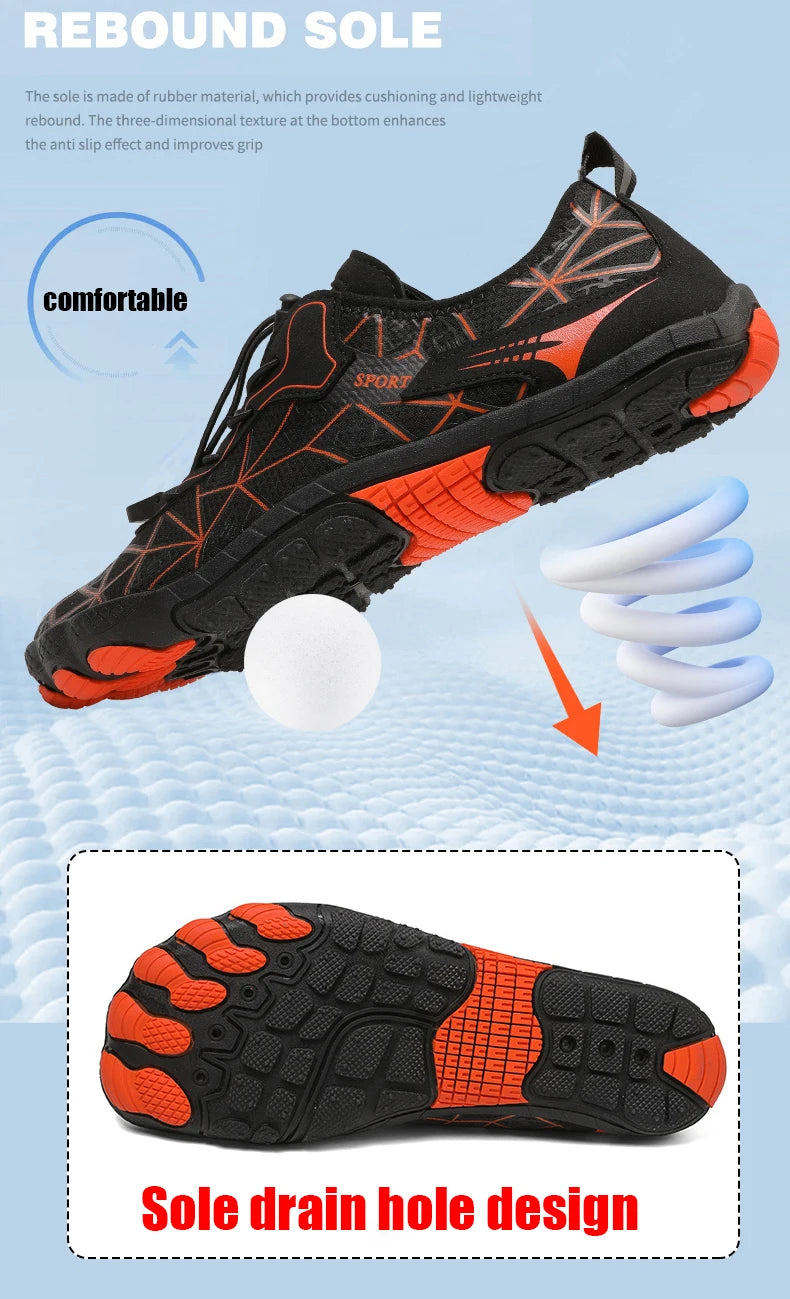 New Barefoot Wading Shoes Men and Women Mesh Quick-Drying Beach Shoes Outdoor Non-Slip Swimming Shoes Unisex Water Sports Shoes