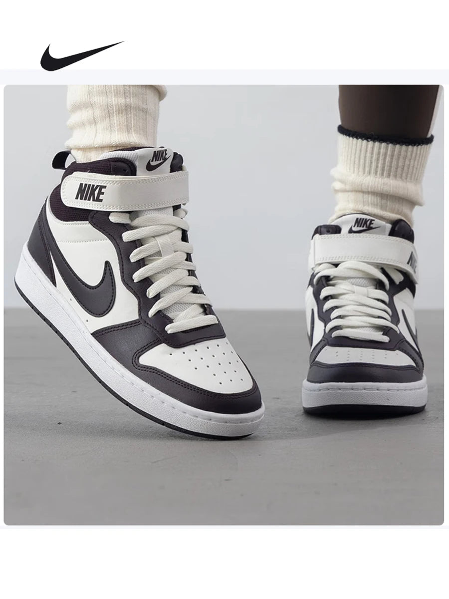 Nike Court Borough Mid Boys' Girls' Hook-and-Loop High-Top Casual Sneakers CD7782-126