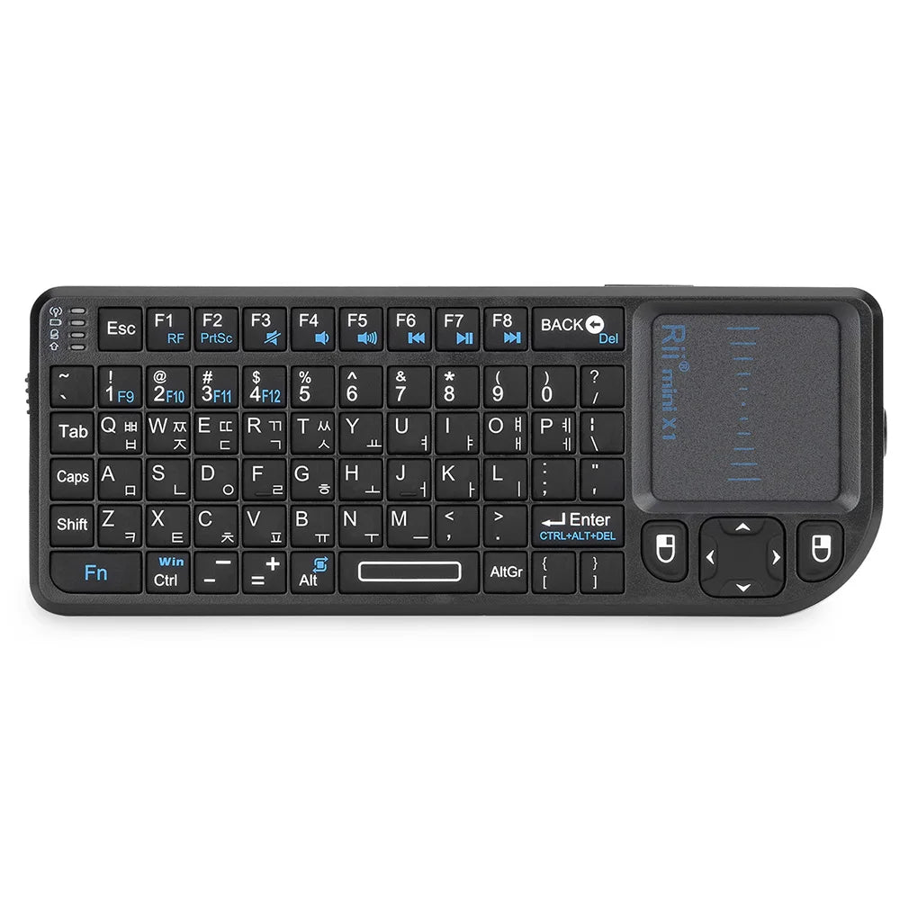 Rii X1 2.4GHz Black Mini Wireless Keyboard US/RU/ES/FR Air Mouse With Touchpad Remote Control For Android TV Box/PC/Laptop