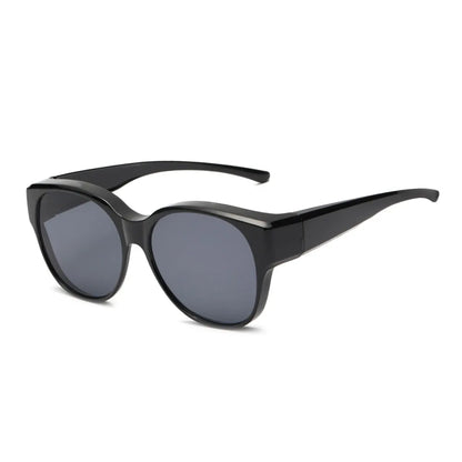 Summer UV Protection Driving Sunglasses Y2K Round Frame Wear Over Glasses Retro Fit Over Sunglasses for Women Men
