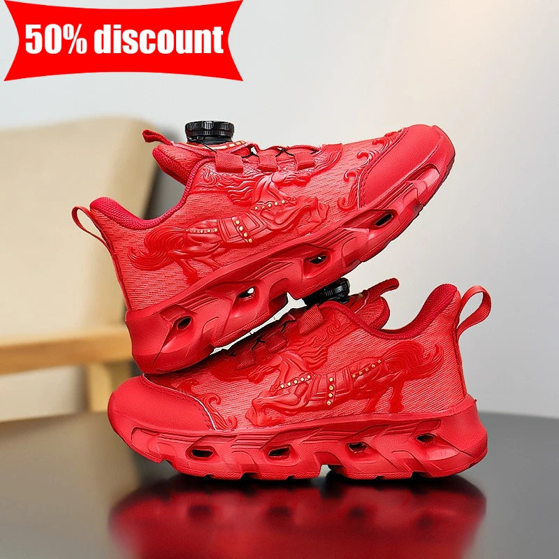 Zapatillas deportivas infantiles de malla a la moda, para estudiantes, con amortiguación, transpirables, antideslizantes y perfectas para entrenamiento y running diario en el campus