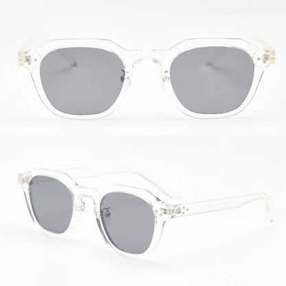 Peekaboo korean style retro sun glasses for women TR90 frame polygon polarized sunglasses uv400 male green brown 2023 summer