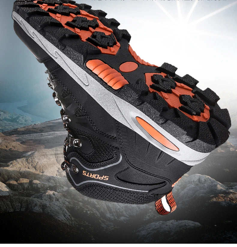Outdoor Waterproof Hiking Boots for Men and Women, Spring and Autumn, Wear-Resistant Mountain Sports Boots, Hunting Sports Shoes