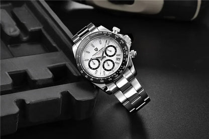 Montre-bracelet pour homme PAGANI DESIGN – Chronographe de luxe, mouvement à quartz MIYOTA VK63, verre saphir, étanche, style sportif