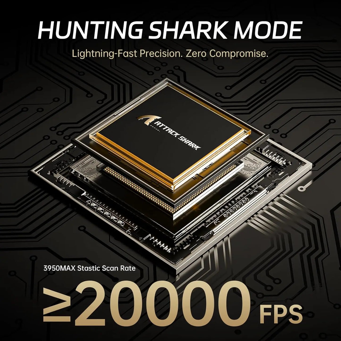 ATTACK SHARK R11 ULTRA 49g karbonová 8000Hz bezdrátová herní myš, 42000 DPI, 20000 FPS, PAW3950MAX, čip Nordic 52840