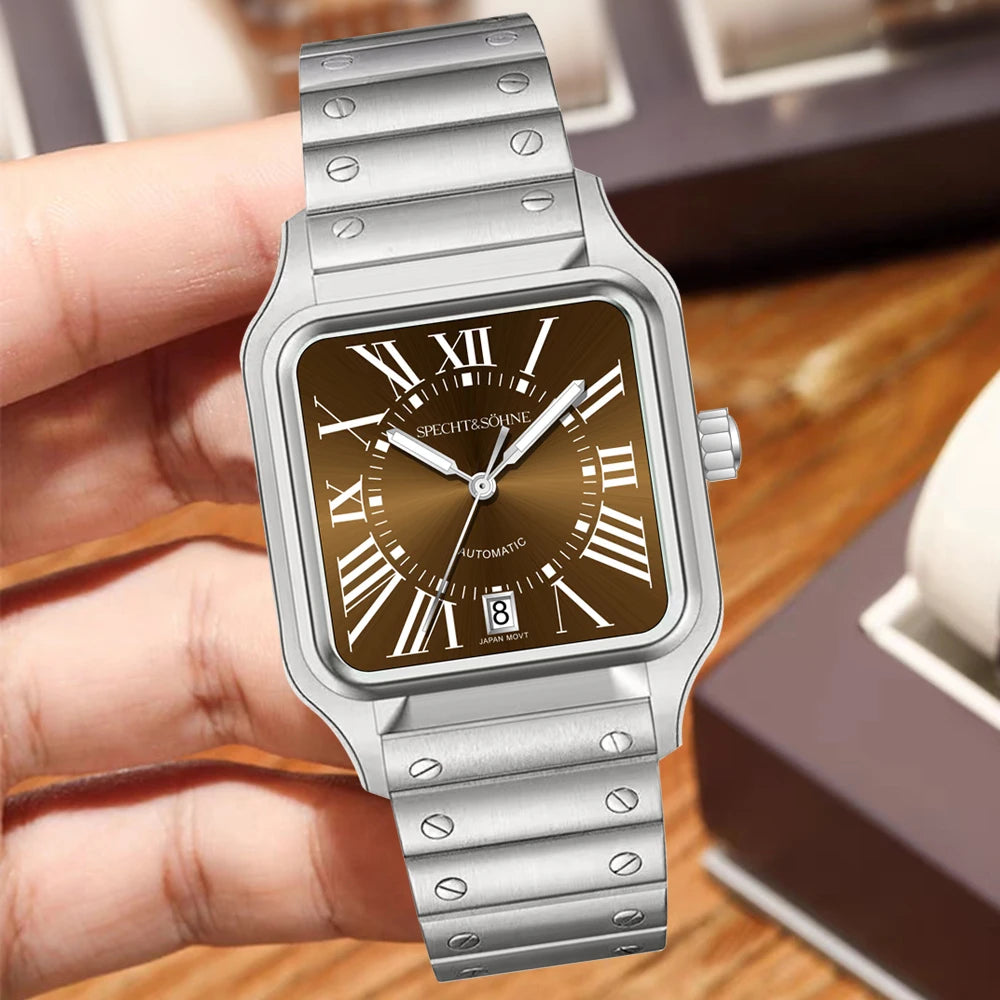 2025 New High Quality Specht&Sohne Watch 34MM Men Automatic Mechanical Watches Green Color Sapphire Stainless Steel Reloj Hombre