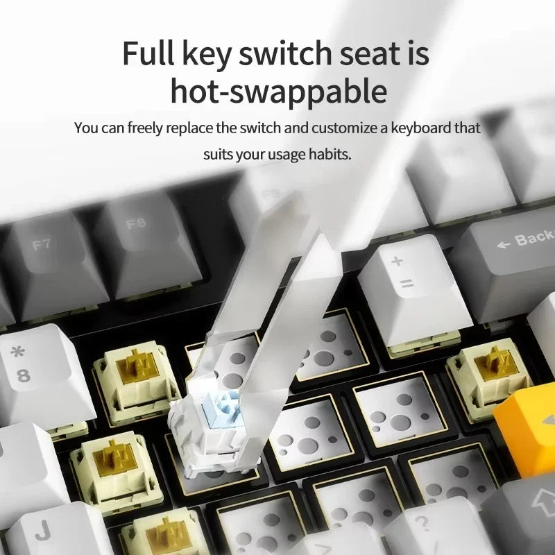 New AJAZZ AK35I V3 MAX Tri-mode Wired Bluetooth Wireless Gaming Keyboard Gasket Full Key Hot Swap 104 Keys Customized Keyboard