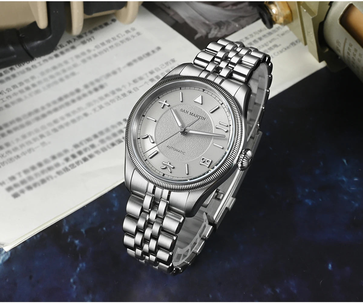 San Martin 39.5mm Men Pilot Watch YN55 Automatic Mechanical Aviation Watches Chinese Style Original Design SN0033 Field Reloj