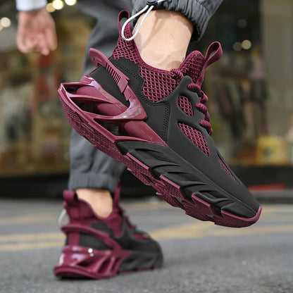 Men's Sports Shoes New Mesh Breathable Outdoor High Elasticity Running Shoes Fashionable Summer Comfortable Sports Tennis Shoes