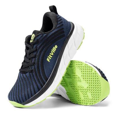 FitVille-schoenen met brede teenruimte voor heren, goed gedempte extra brede schoenen, antislip, breed, lichtgewicht en ademend, voor hardlopen