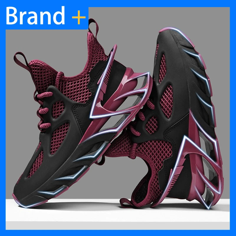 Men's Sports Shoes New Mesh Breathable Outdoor High Elasticity Running Shoes Fashionable Summer Comfortable Sports Tennis Shoes