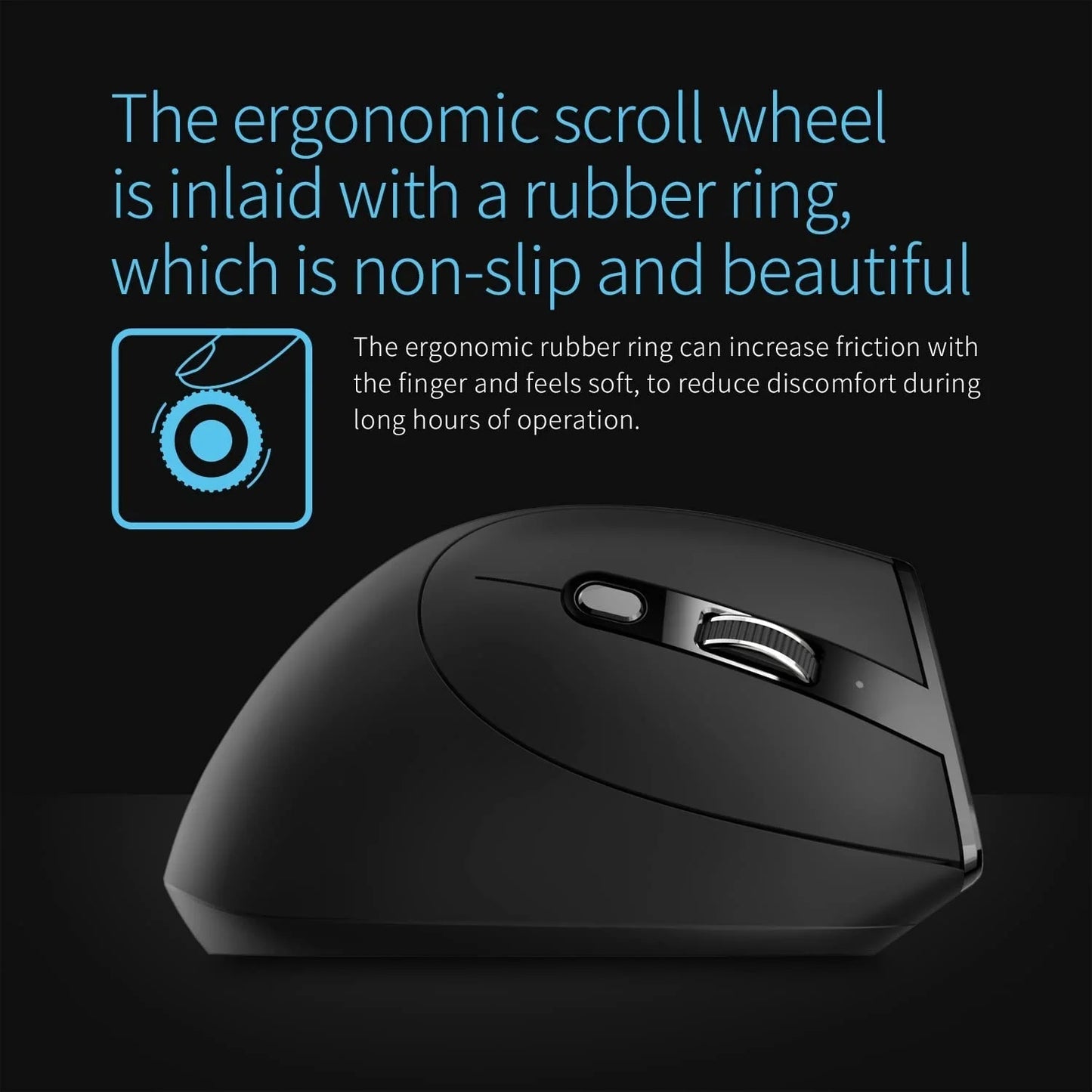 Jomaa 2.4G Wireless Vertical Mouse Rechargeable Ergonomic Mice Computer USB Gaming Mouse With 3 Adjustable DPI