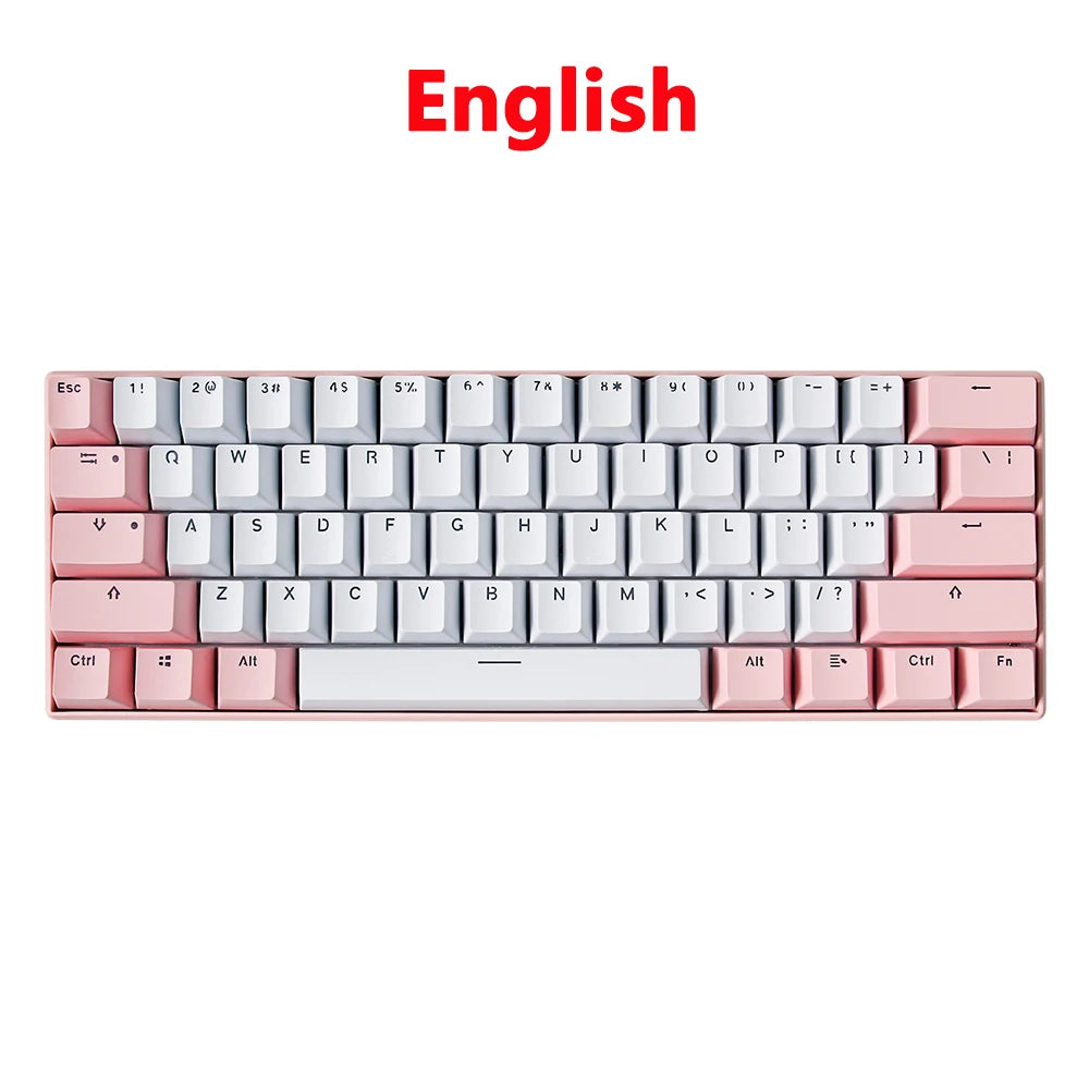 UYIQ YQ62 62 Keys Russian Mechanical Keyboard 60% Mini Portable Color Backlit Wired Gaming Keyboard for Travel Office PC Desktop