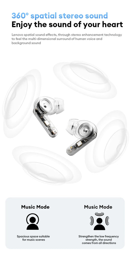 Choice Lenovo LE209 Gaming Headset Wireless Bluetooth 6.0 Sports Headset 35H Battery Life Waterproof ANC Noise Reduction Earbuds