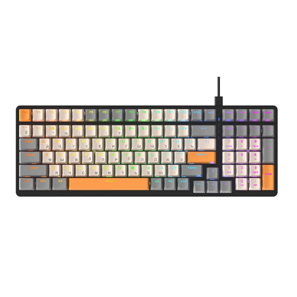 K3 Mechanical Gaming Keyboard Red/Blue Switch 100 Keys Gamer Mechanical Keyboard USB Charging Wired for Game Laptop PC Russian