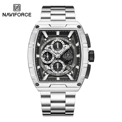 NAVIFORCE Top Brand Men's Watches Luxury Tonneau Quartz Wristwatch Waterproof Chronograph Watch for Men 2025 Auto Date Clock