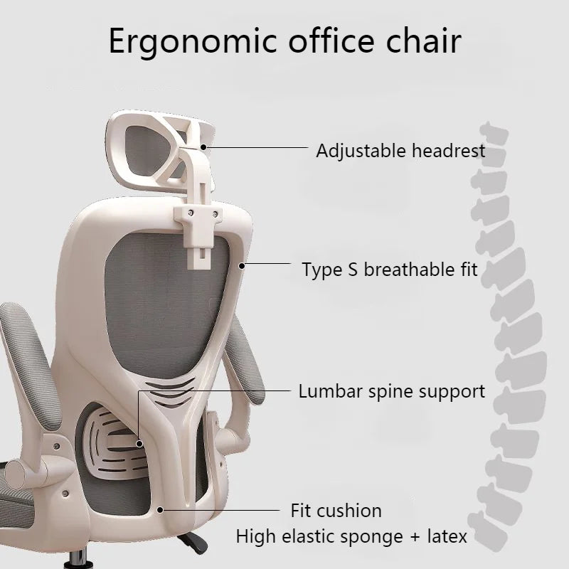New Rotate Mesh Computer Chair Household Comfort Sedentary Lift Ergonomic Chair Dorm Office Study Chair Esports Swivel Chair