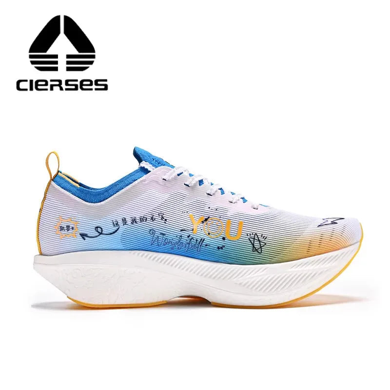 CIERSES Carbon Fiber Plate Marathon Running Racing Shoes Men Professional Stable Support Shock-Relief Rebound Training Shoes