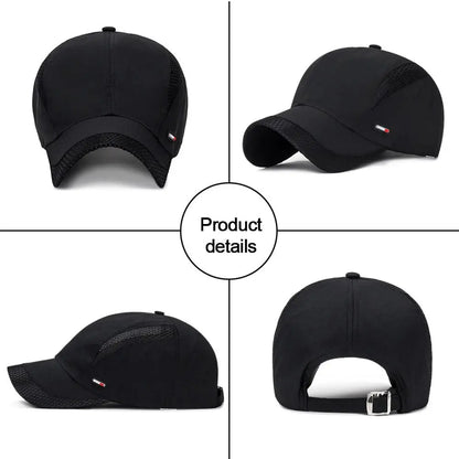 Waterproof Cotton Quick Dry Baseball Cap Snapback Hats Mesh Sun Hat