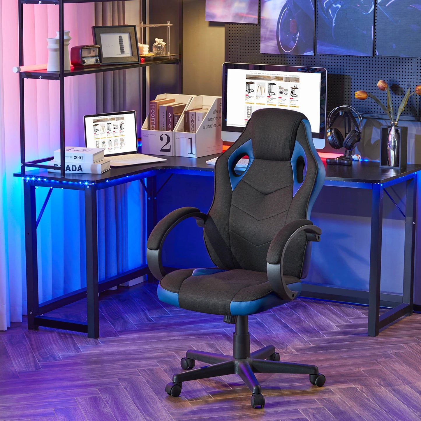 WOLTU Ergonomic Design Gaming Chair Gamer Armchair Office Computer Chair Tilt Mechanism Adjustable Height 360° Swivel High Back