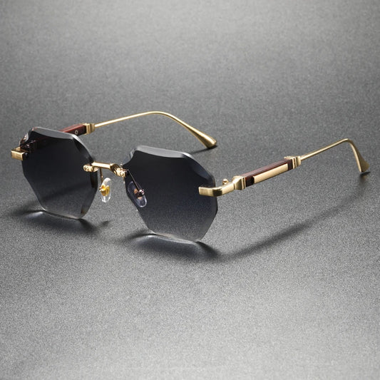 Trendy and Stylish Geometric UV-Protective Sunglasses - Fashionable Luxury Polygonal Gradient Sunglasses