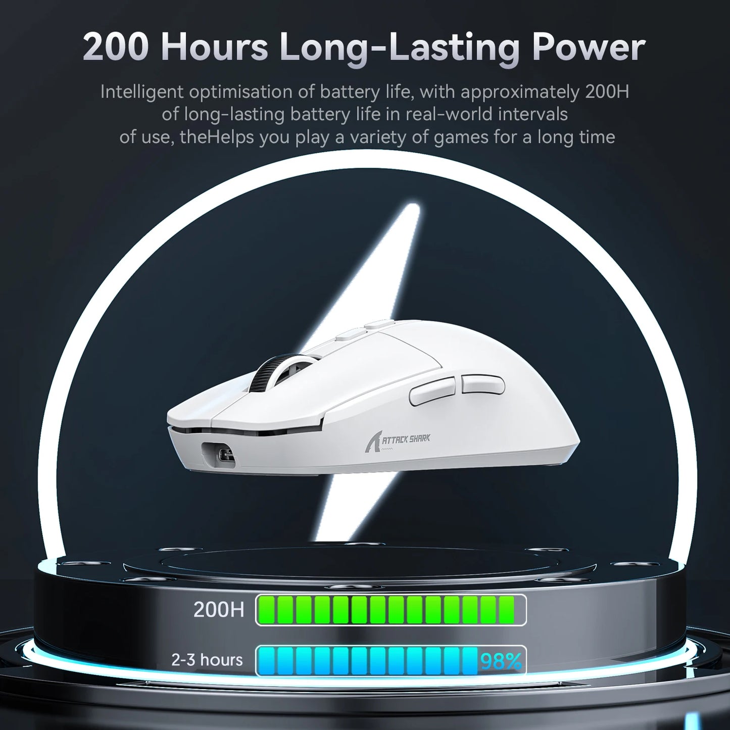 ATTACK SHARK X6 Tri-mode Gaming Mouse with Magnetic Charging Dock, PixArt PAW3395 Sensor, 26K DPI, 49g Ultralight, for PC/Mac