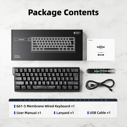 60% compact wired keyboard with RGB backlighting and gradient keycaps are suitable for Windows tablets, laptops and gamers.
