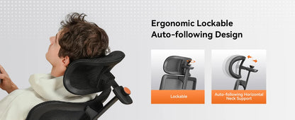 NEWTRAL MAGICH-BPRO Ergonomic Chair with Footrest,Auto-Following Backrest Headrest Office Chair,Adaptive Lower Back Support