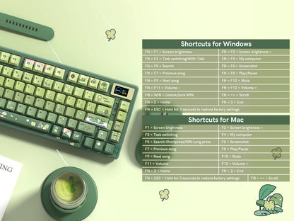 Womier SK80 Green 75% Keyboard with Color OLED Display Mechanical Gaming Keyboard Gasket Mounted RGB Hot Swap Custom Keyboard