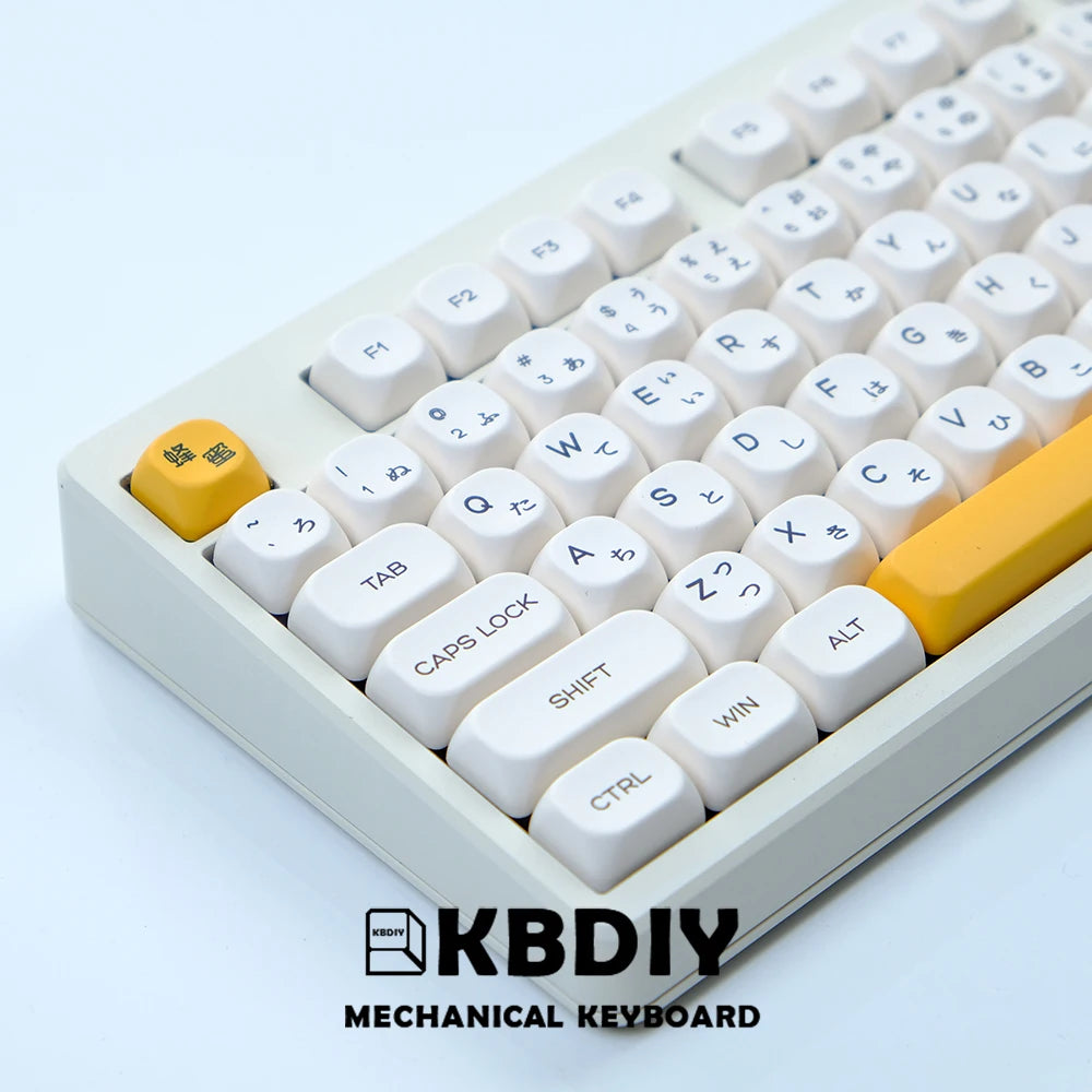 KBDiy KOA  Profile PBT Honey Milk Keycaps Russian Korean Japanese 137 Keys Caps for Mechanical Keyboard Keycap MAC for MX Switch
