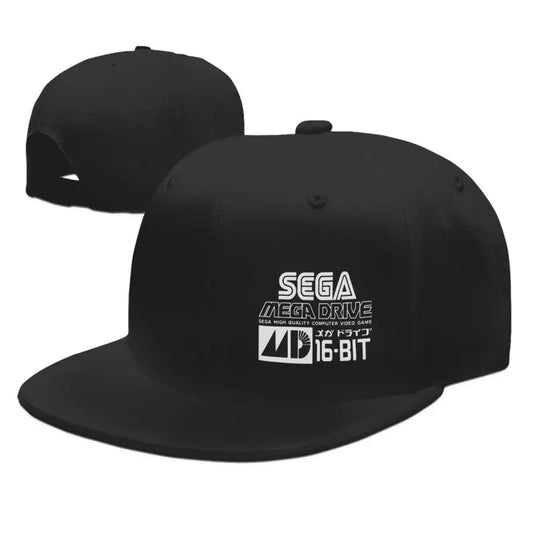 Sega Mega Drive Japanese Vinyl Baseball Cap Men Hip Hop Flat Bill Caps Unisex Adjustable Snapback Skull Hats Skateboard Hat