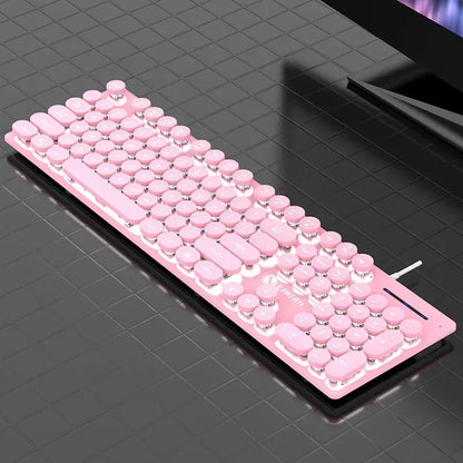 Mechanical Keyboard  Gaming Keyboard  E-sports Game Office Computer Notebook Desktop Steampunk English USB for Gaming