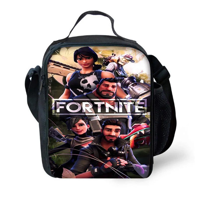 F-FortniteS isolierte Kindertasche mit großem Fassungsvermögen für Jungen, angesagtes Spiel, Mädchen, Schüler, Outdoor-Picknick, wiederverwendbare Thermo-Kühltasche für das Mittagessen