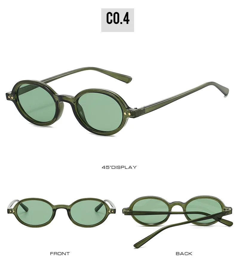 2026 Retro Small Round Frame Eyewear | Double Gold Rivet Accent | High-End Styling Sunglasses