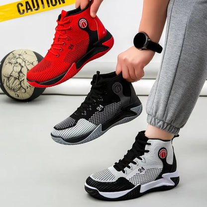 Große High-Top-Sportschuhe für Herren, lässig, atmungsaktiv und bequem, mit dicker Sohle – Basketballschuhe und Laufschuhe