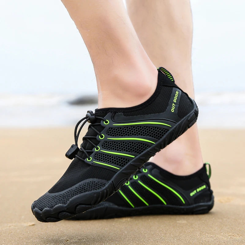 Men's Minimalist Running Cross Training Shoes Barefoot Shoes Big Toe Box Five Finger Shoes Saguaro Barefoot Pit Viper Paracord
