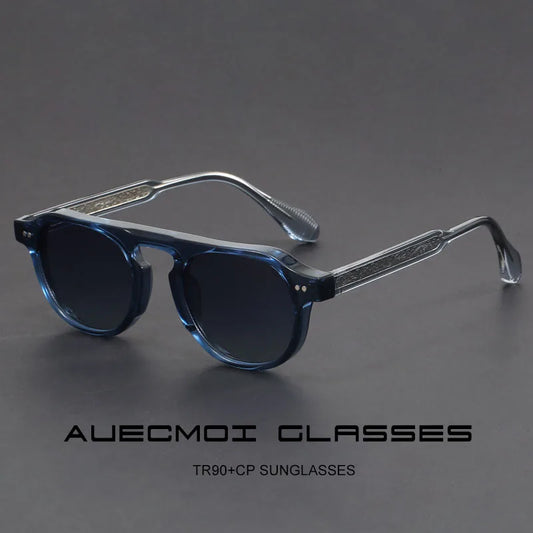 Vintage TR90 Sunglasses Women For Men Sun Glasses Punk Luxury Brand Designer Popular Rivet Outdoor Driving Shade UV400