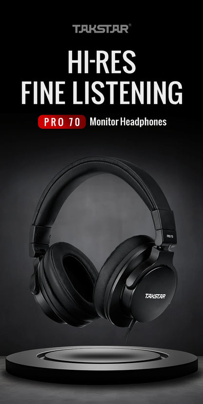 TAKSTAR PRO 70 Original Earphones Professional Fully Enclosed Foldable Monitoring Headphones Game Music Headset