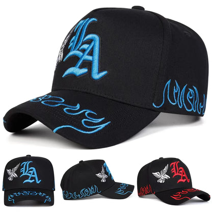 Casquettes de baseball unisexes gothiques brodées « LA Angel » – Printemps-automne – Chapeaux décontractés ajustables pour l'extérieur – Chapeau anti-UV – Casquette de sport