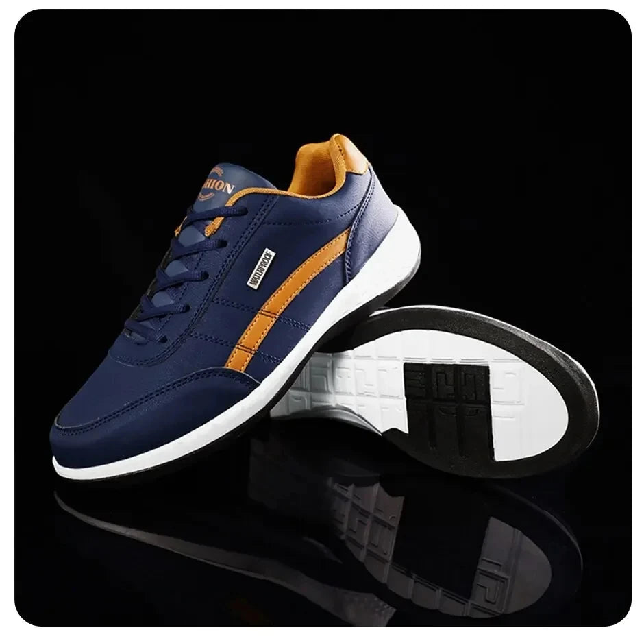Leather Sneakers for Men, Casual Shoes, Soft Sole, Outdoor Walking Shoes, Sports, Four Seasons