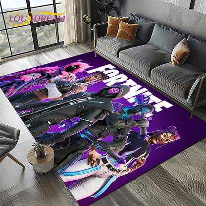 2025 New Style Fortnite-e Cartoon Rug Carpet for Living Room Bedroom Decor, Floor Mat Non-slip Decoration for Sofa Doormat Kids