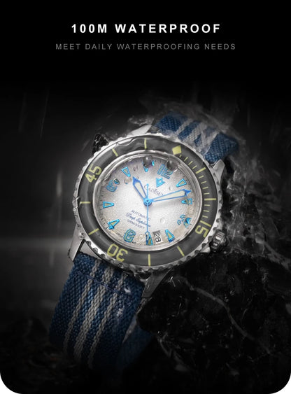 CADISEN Deep Explorer MIYOTA 8215 Automatic Mechanical Watch Man Canvas Strap Wristwatch Luxury Luminous Waterproof Watches